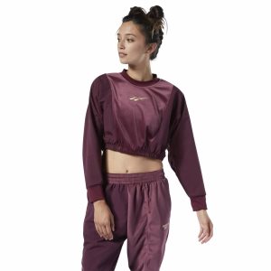 Reebok Classic Velour Crew Sweatshirt Damen - Bordeaux - DE 795-CFJ